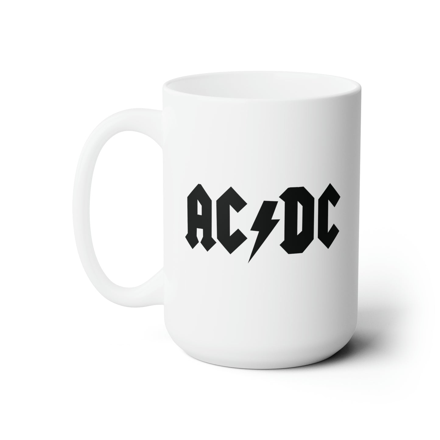 AC/DC Coffee Mug - Double Sided White Ceramic 15oz by TheGlassyLass.com