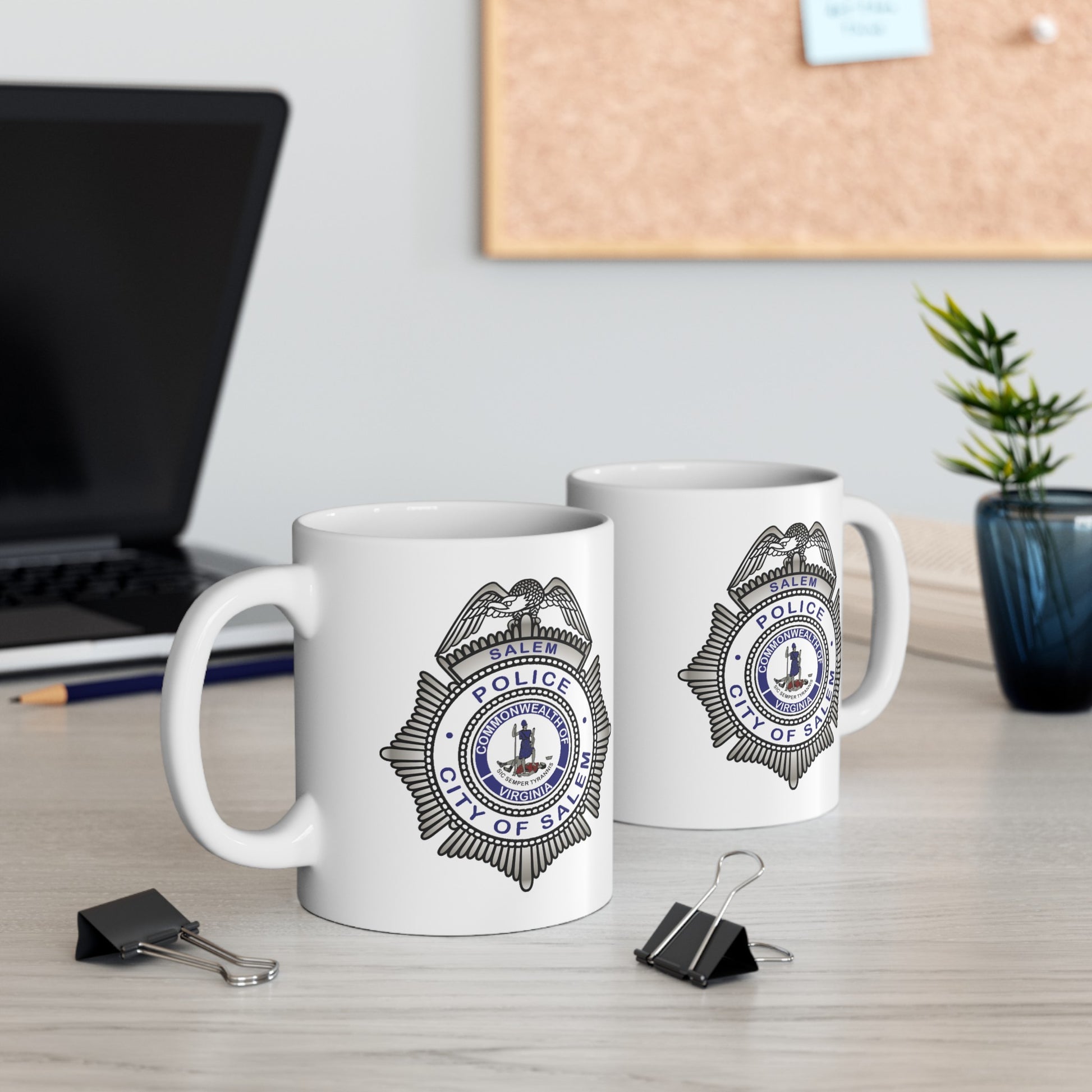 Salem Police Coffee Mug - Double Sided White Ceramic 11oz by TheGlassyLass.com