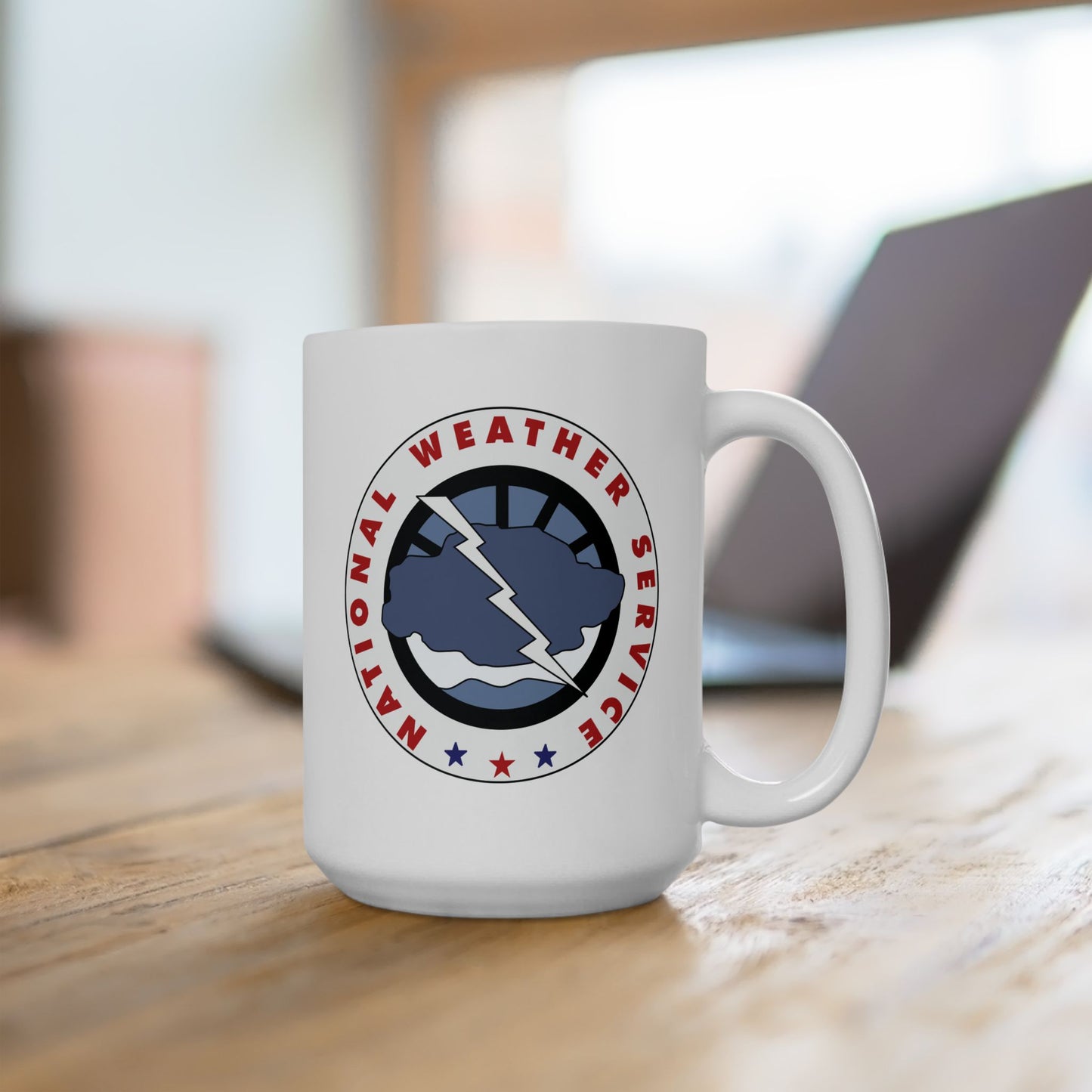 National Weather Service Coffee Mug - Double Sided White Ceramic 15oz by TheGlassyLass.com