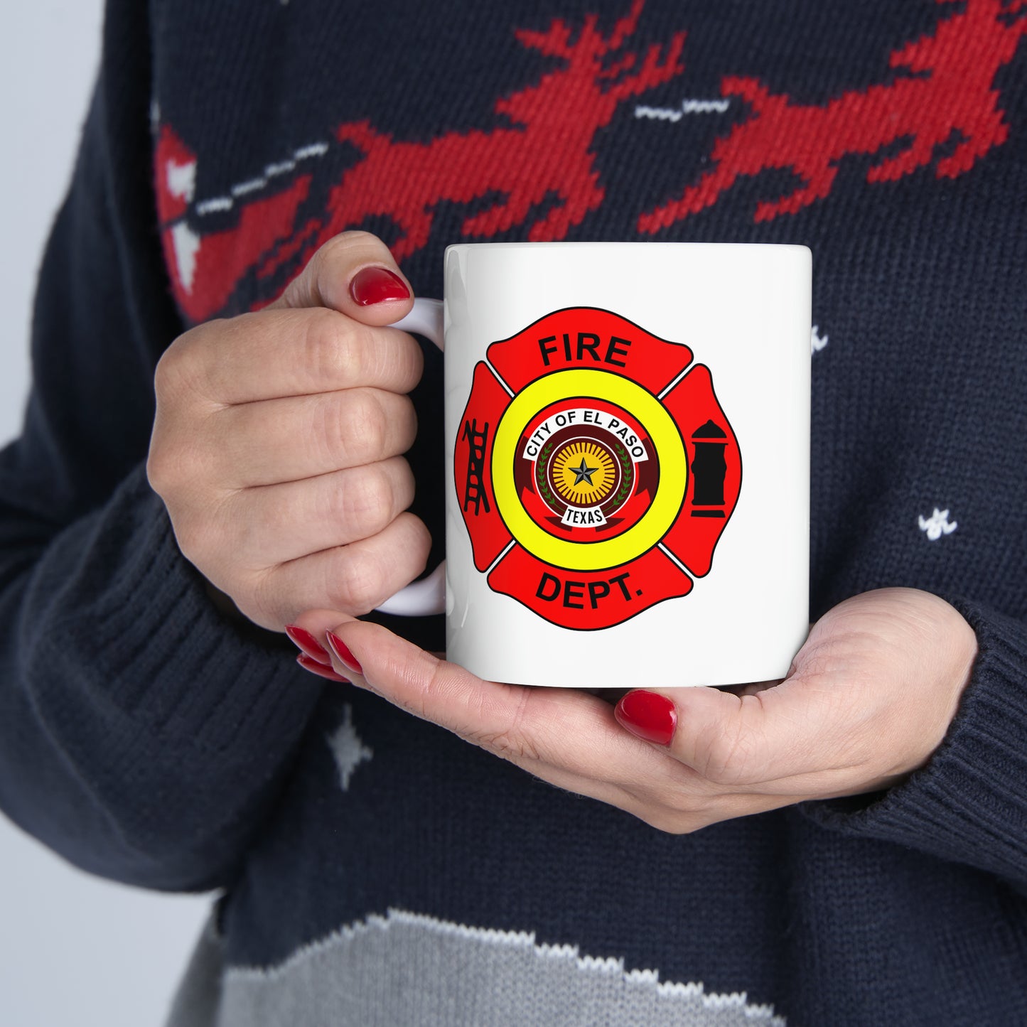 El Paso Fire Department Coffee Mug - Double Sided White Ceramic 11oz by TheGlassyLass.com