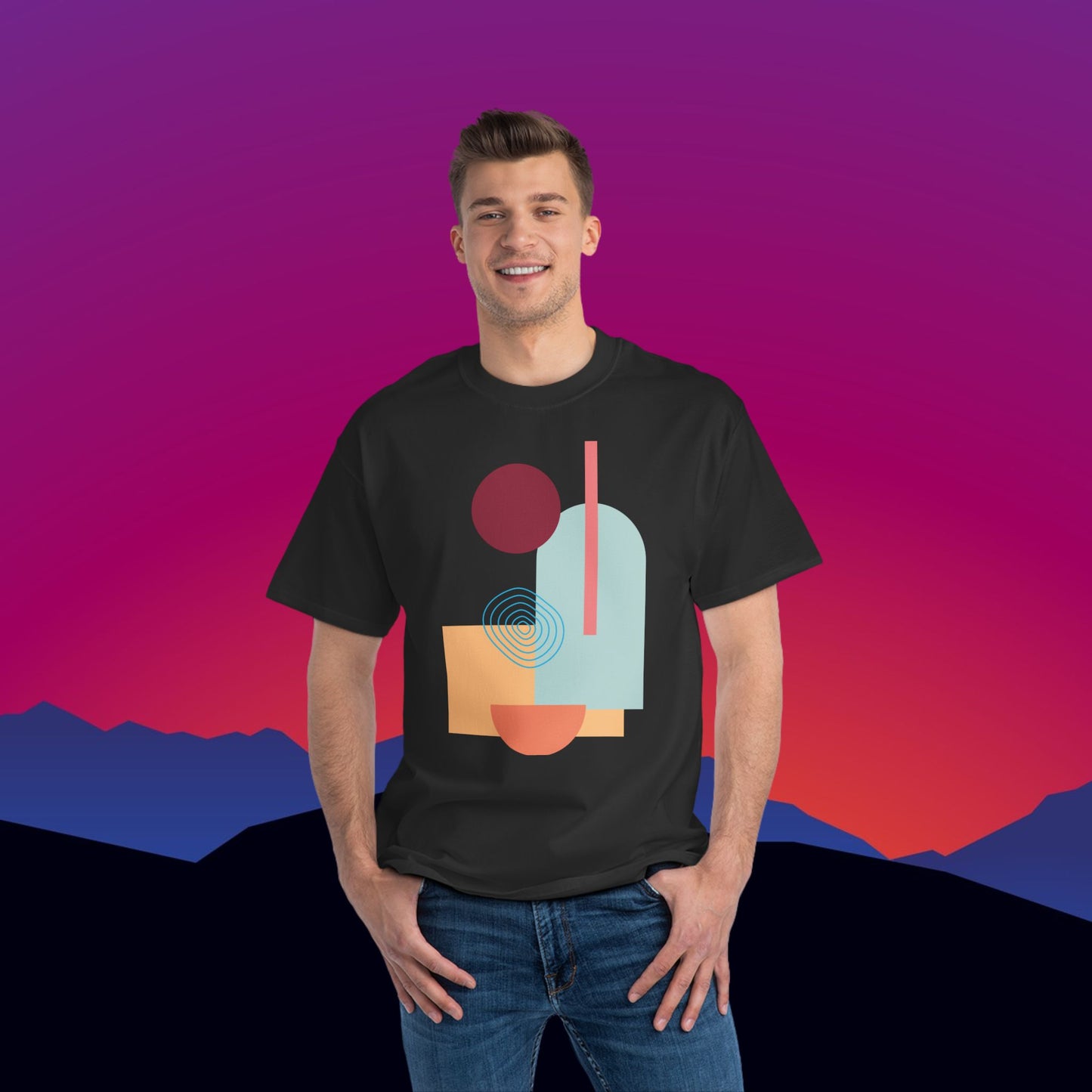 Mission to Mars T-Shirt: (Hanes Beefy-T 100% Preshrunk Cotton Custom Printed by TheGlassyLass.com