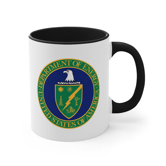 Department of Energy Coffee Mug - Double Sided Black Accent White Ceramic 11oz by TheGlassyLass.com