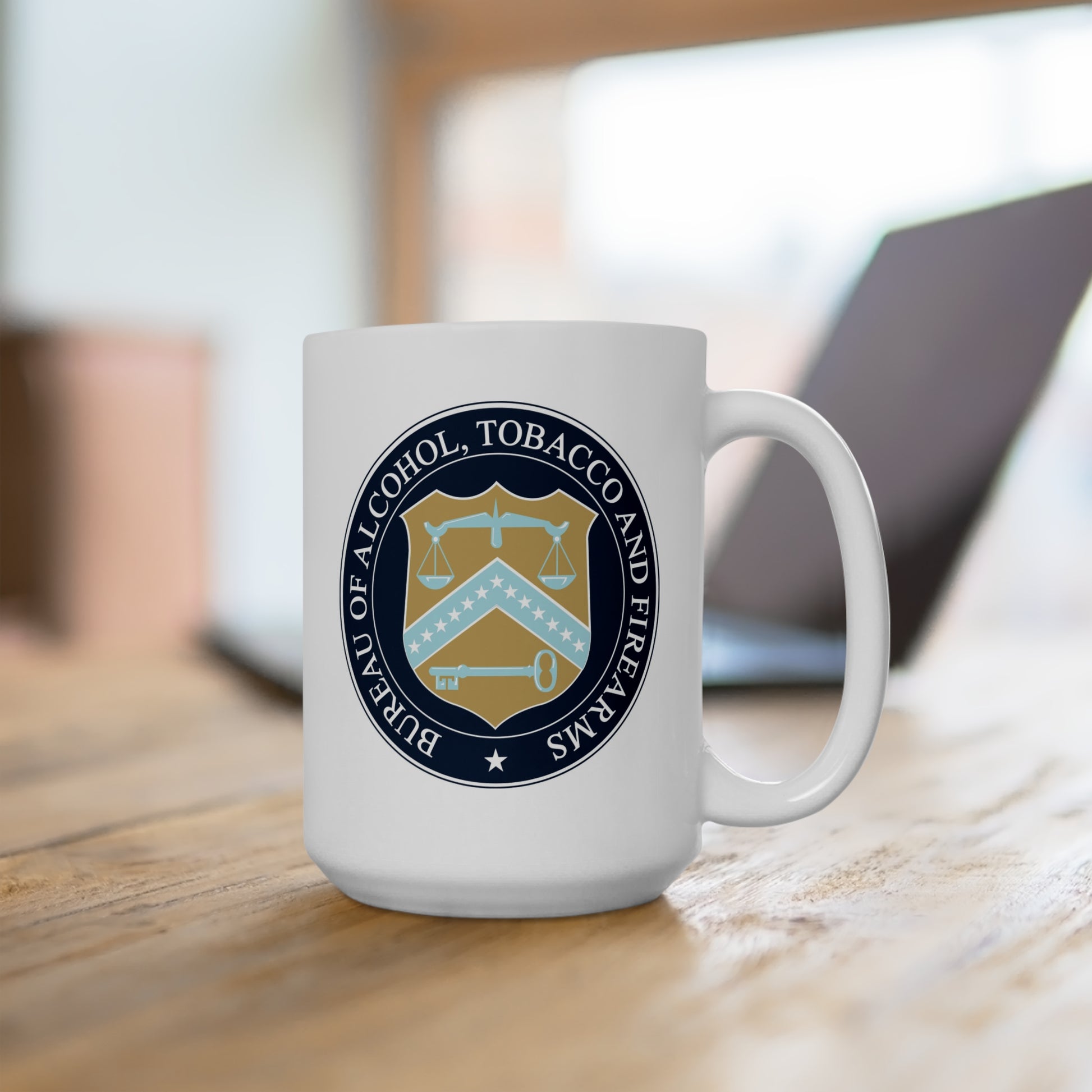 US ATF Seal Coffee Mug - Double Sided White Ceramic 15oz by TheGlassyLass.com