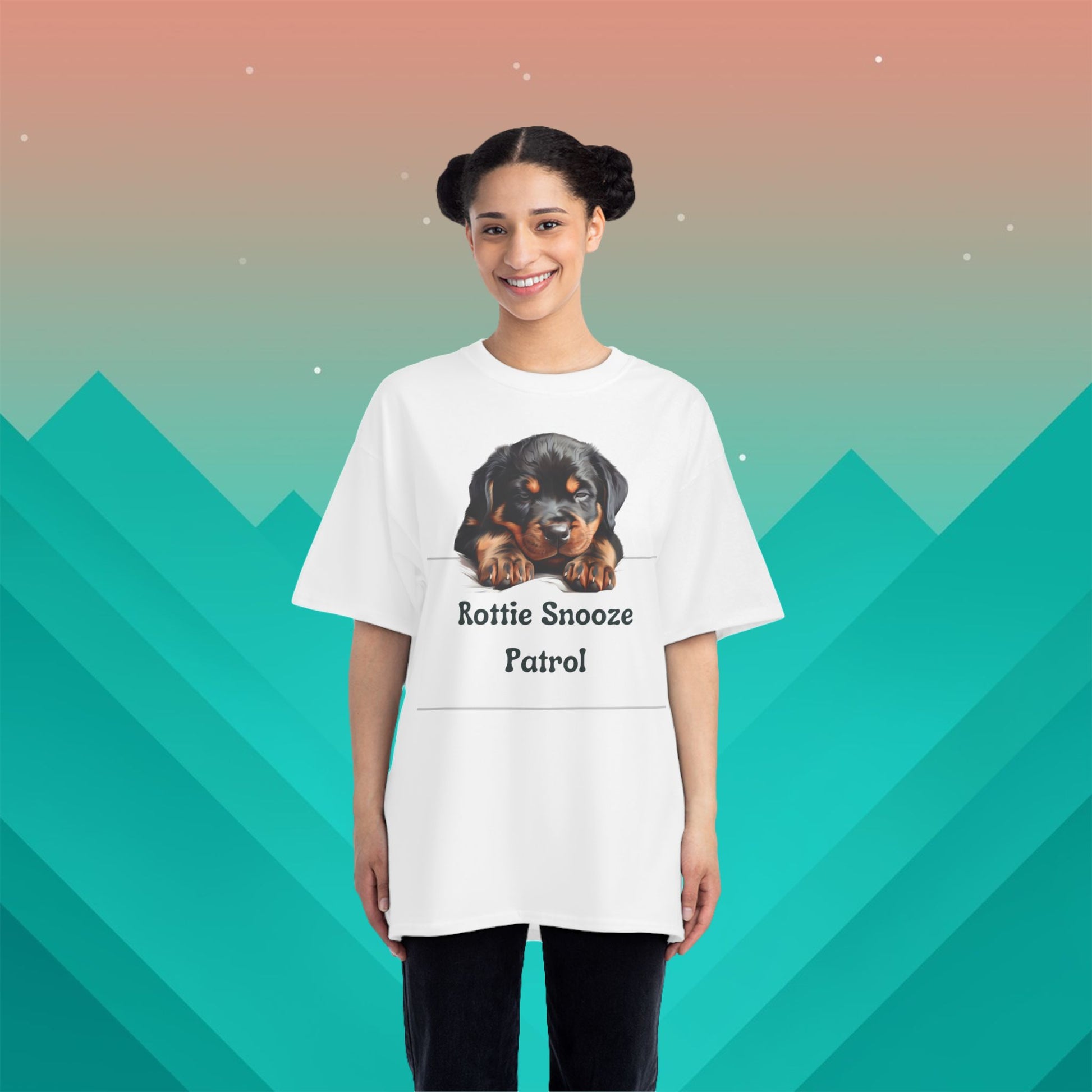 Rottie Snooze Patrol T-Shirt: (Hanes Beefy-T 100% Preshrunk Cotton Custom Printed by TheGlassyLass.com