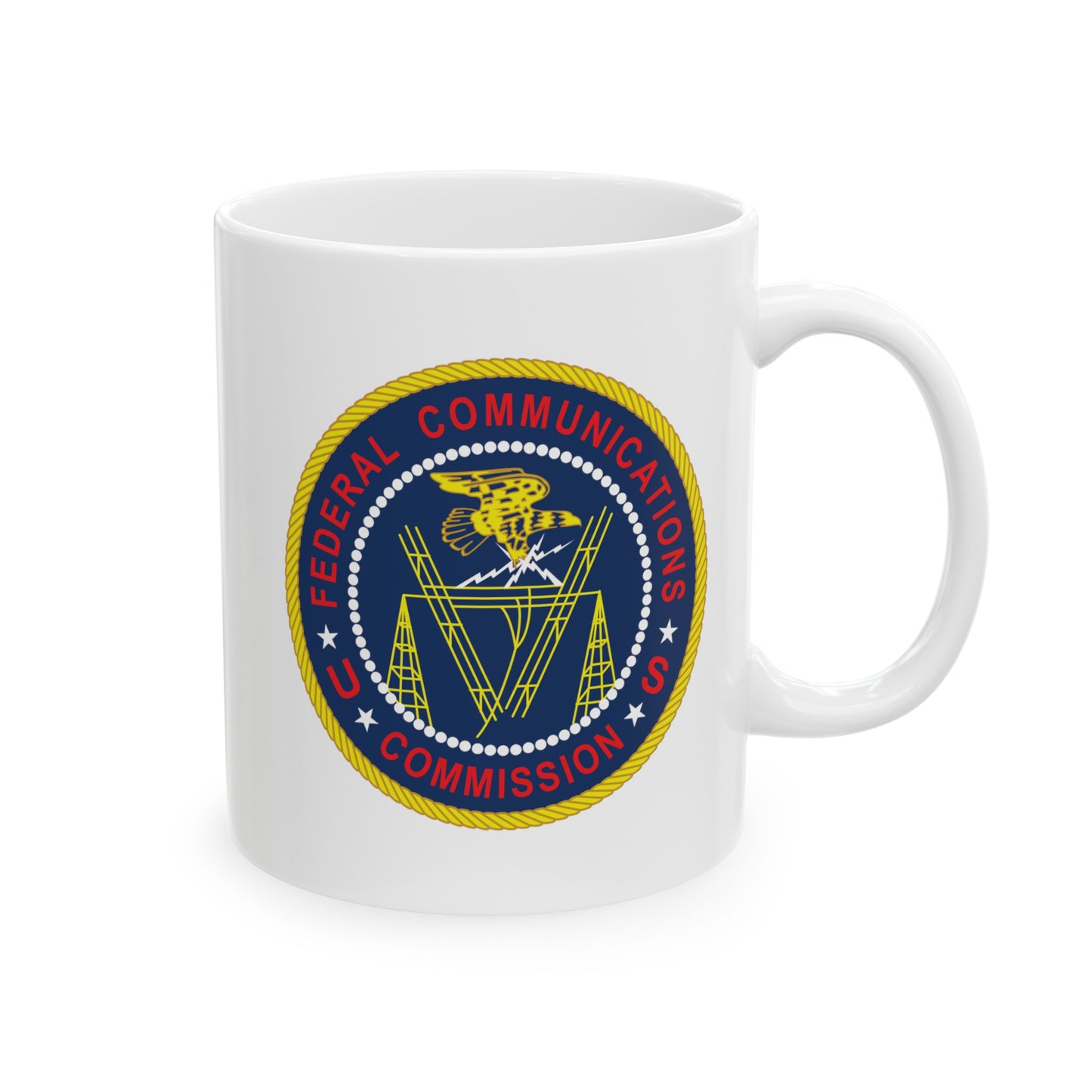 FCC Logo Coffee Mug - Double Sided White Ceramic 11oz by TheGlassyLass.com