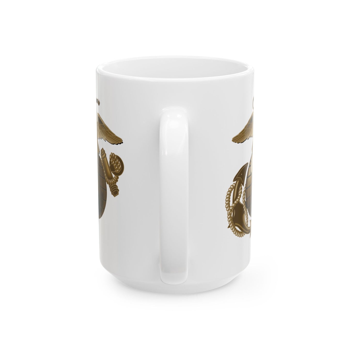 United States Marine Corps Anchor and Globe Coffee Mug - Double Sided White Ceramic 15oz by TheGlassyLass.com