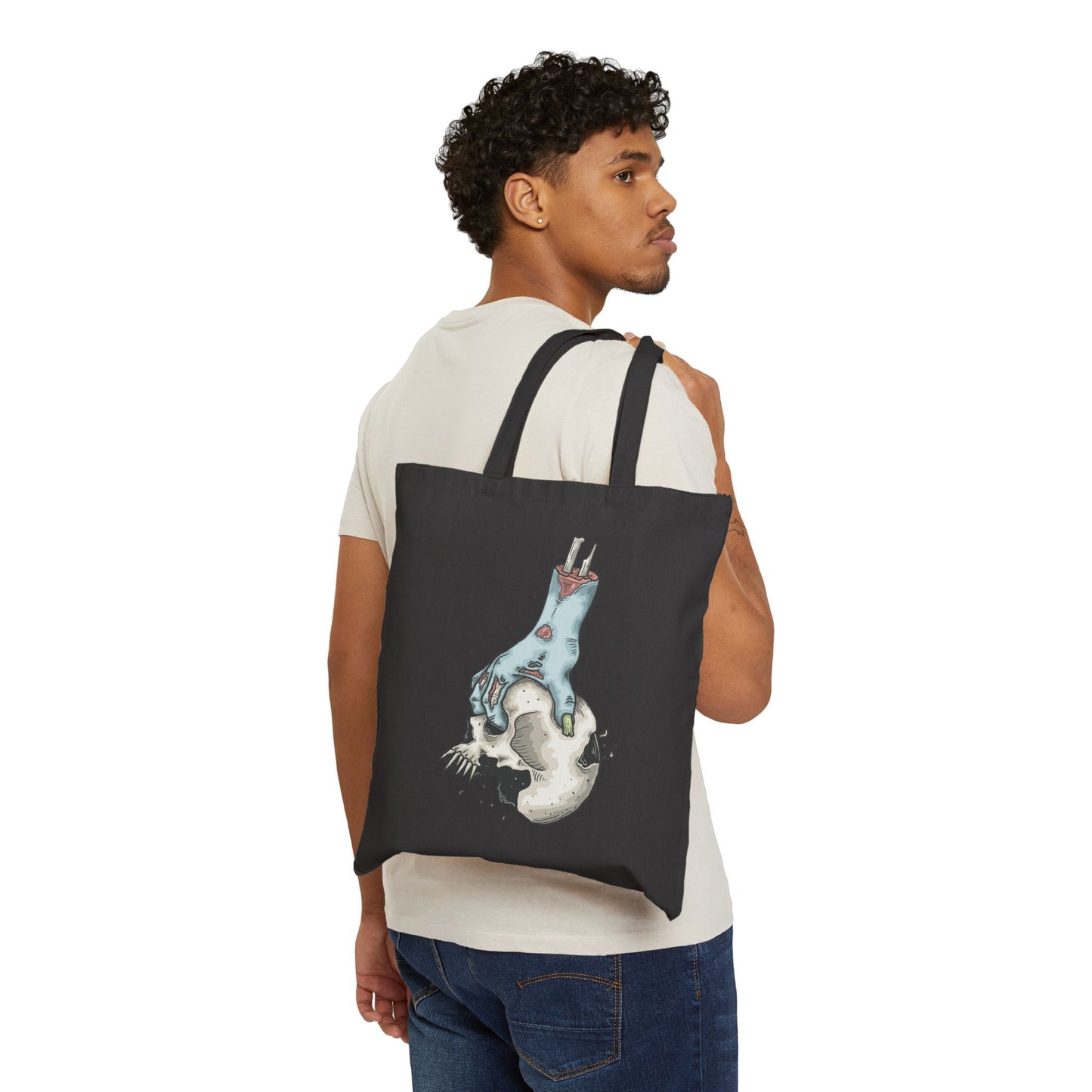 Zombie Bowling Haunted Halloween Tote Bag - Heavyweight 100% Cotton Canvas by TheGlassyLass.com