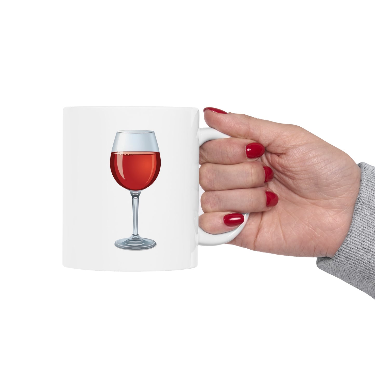 Red Wine Coffee Mug - Double Sided White Ceramic 11oz by TheGlassyLass.com