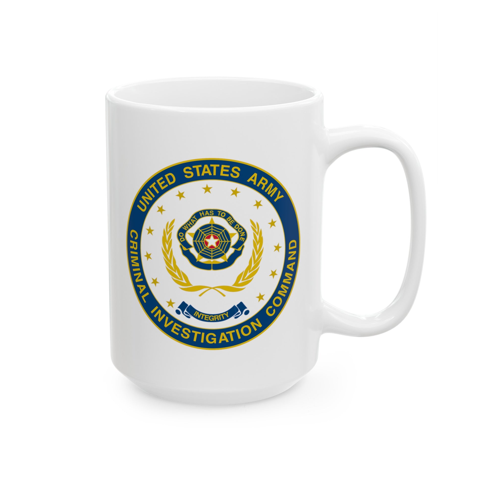 Army CIC Seal Coffee Mug - Double Side White Ceramic 15oz by TheGlassyLass.com