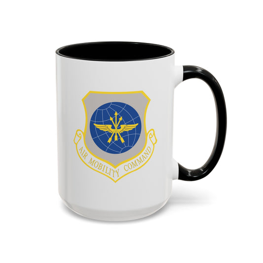 US Air Force Air Mobility Command - Double Sided Black Accent White Ceramic Coffee Mug 15oz by TheGlassyLass.com