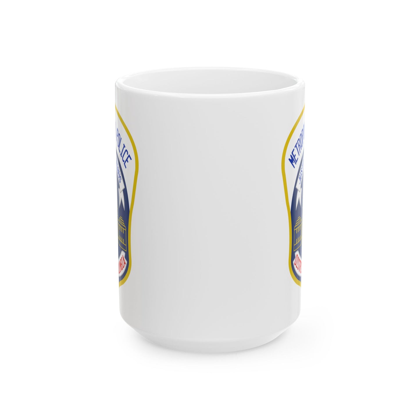 District of Columbia Metropolitan Police Seal Coffee Mug - Double Sided Print, White Ceramic, 15oz by TheGlassyLass.com