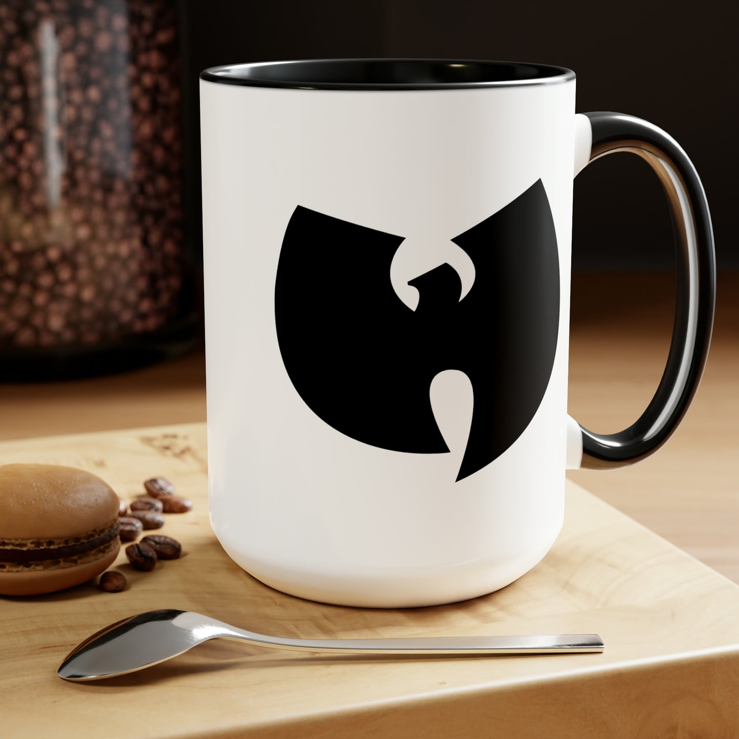 Wu-Tang Black Coffee Mug - Double Sided Black Accent White Ceramic 15oz by TheGlassyLass.com