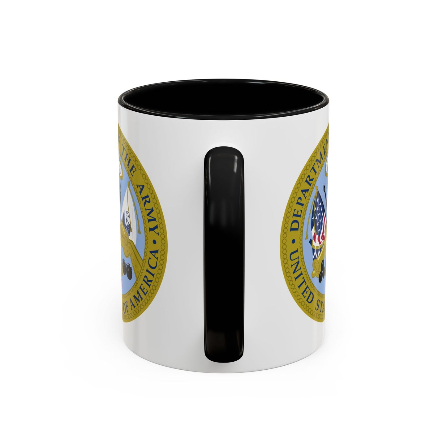 Department of the Army Seal Coffee Mug - Double Sided Print, Black Accent White Ceramic, 11oz by TheGlassyLass.com