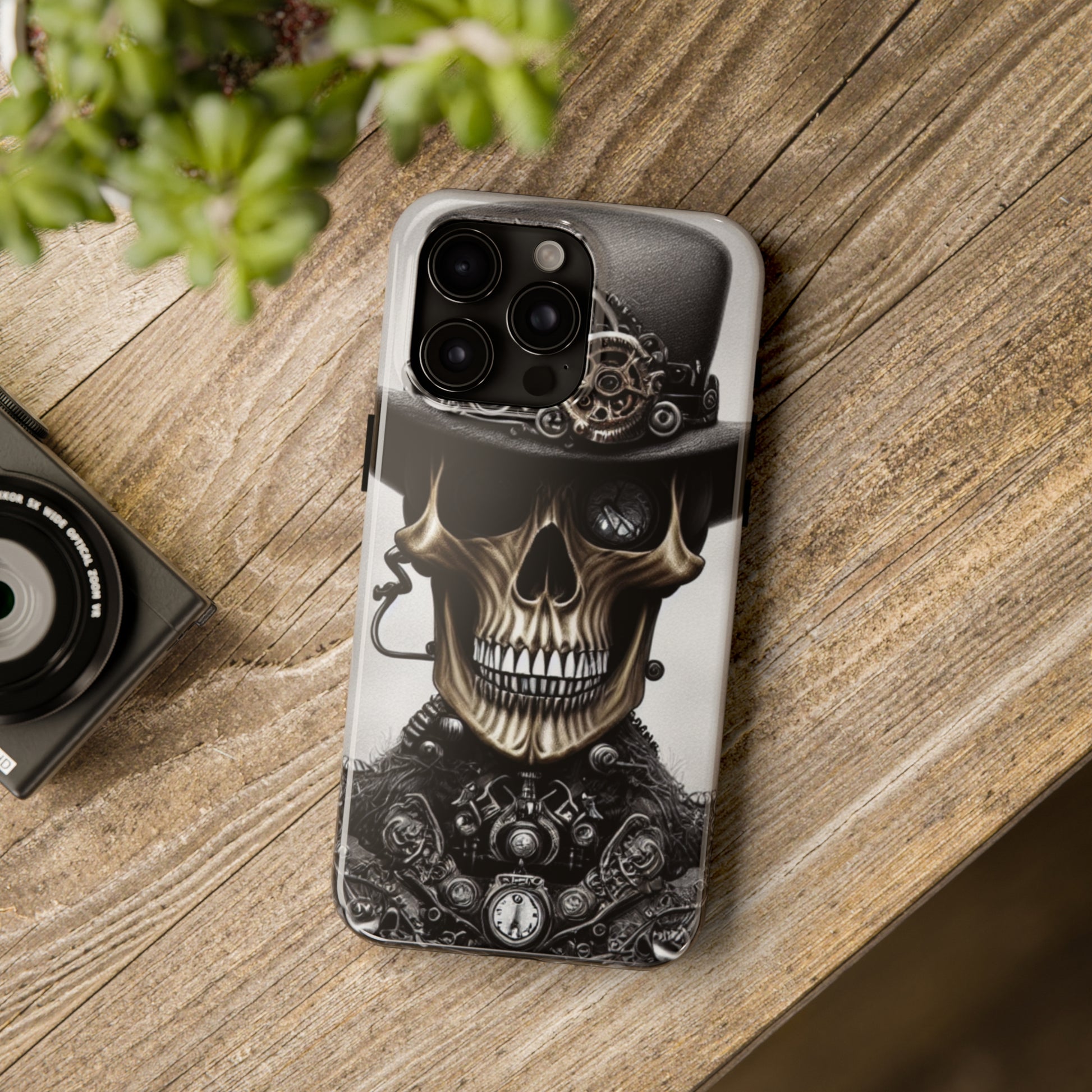 Steampunk Skull: iPhone Tough Case Design - Wireless Charging - Superior Protection - Original Designs by TheGlassyLass.com