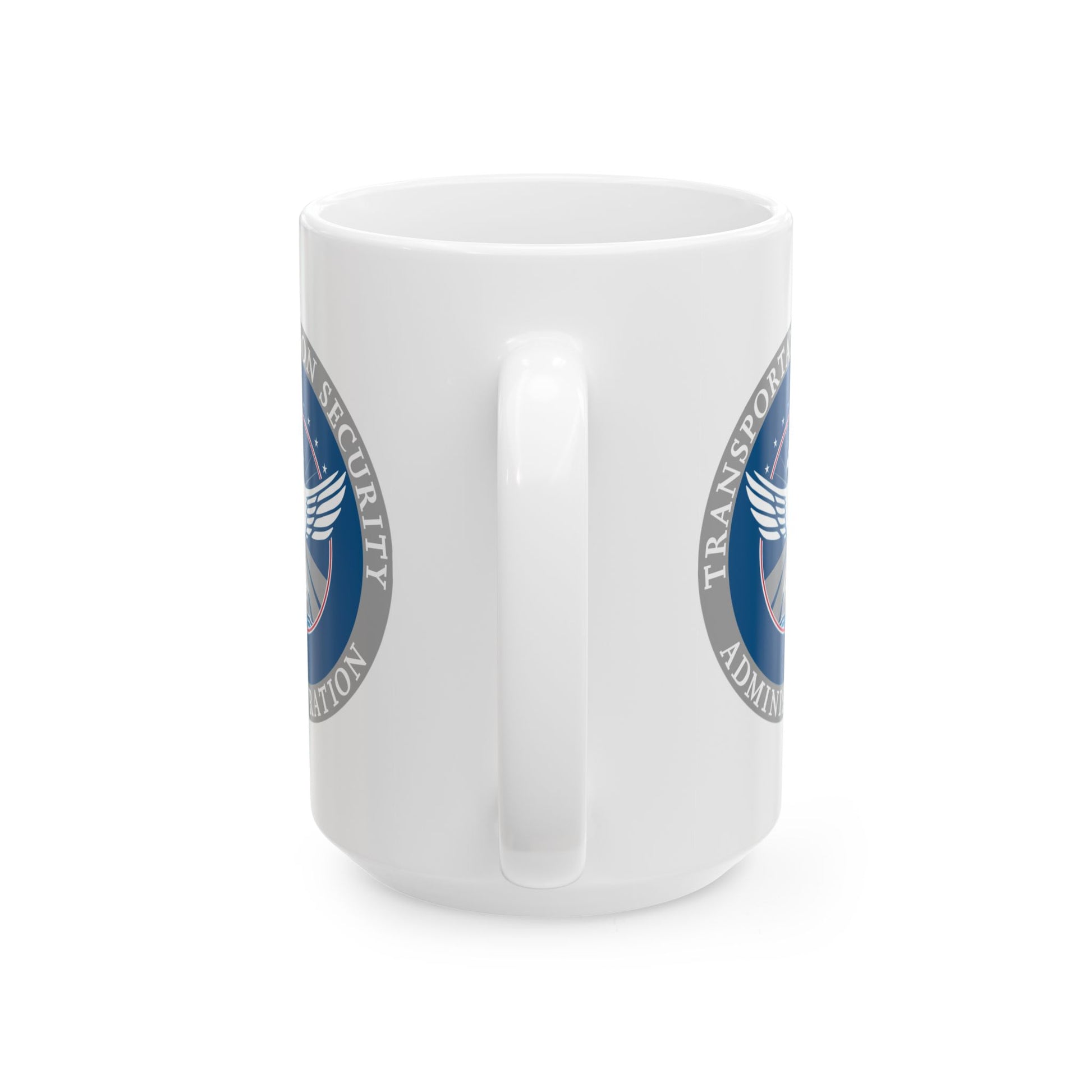 Transportation Security Administration Coffee Mug - Double Sided Print, White Ceramic, 15oz by TheGlassyLass.com