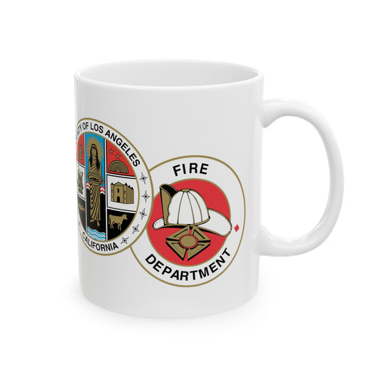 Los Angeles County Fire Department Coffee Mug - Double Sided Print White Ceramic 11oz by TheGlassyLass.com