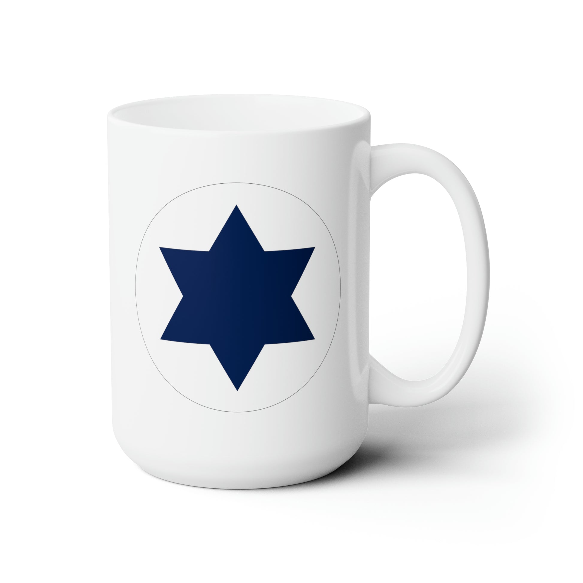 Israeli Air Force Roundel Coffee Mug - Double Sided White Ceramic 15oz - by TheGlassyLass.com