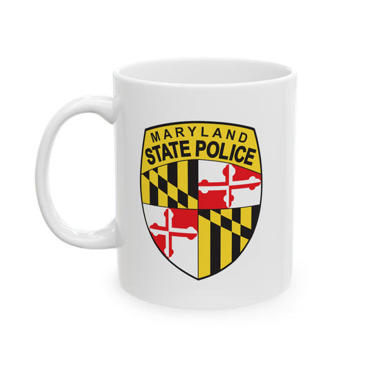 Maryland State Police Coffee Mug - Double Sided White Ceramic 11oz by TheGlassyLass.com