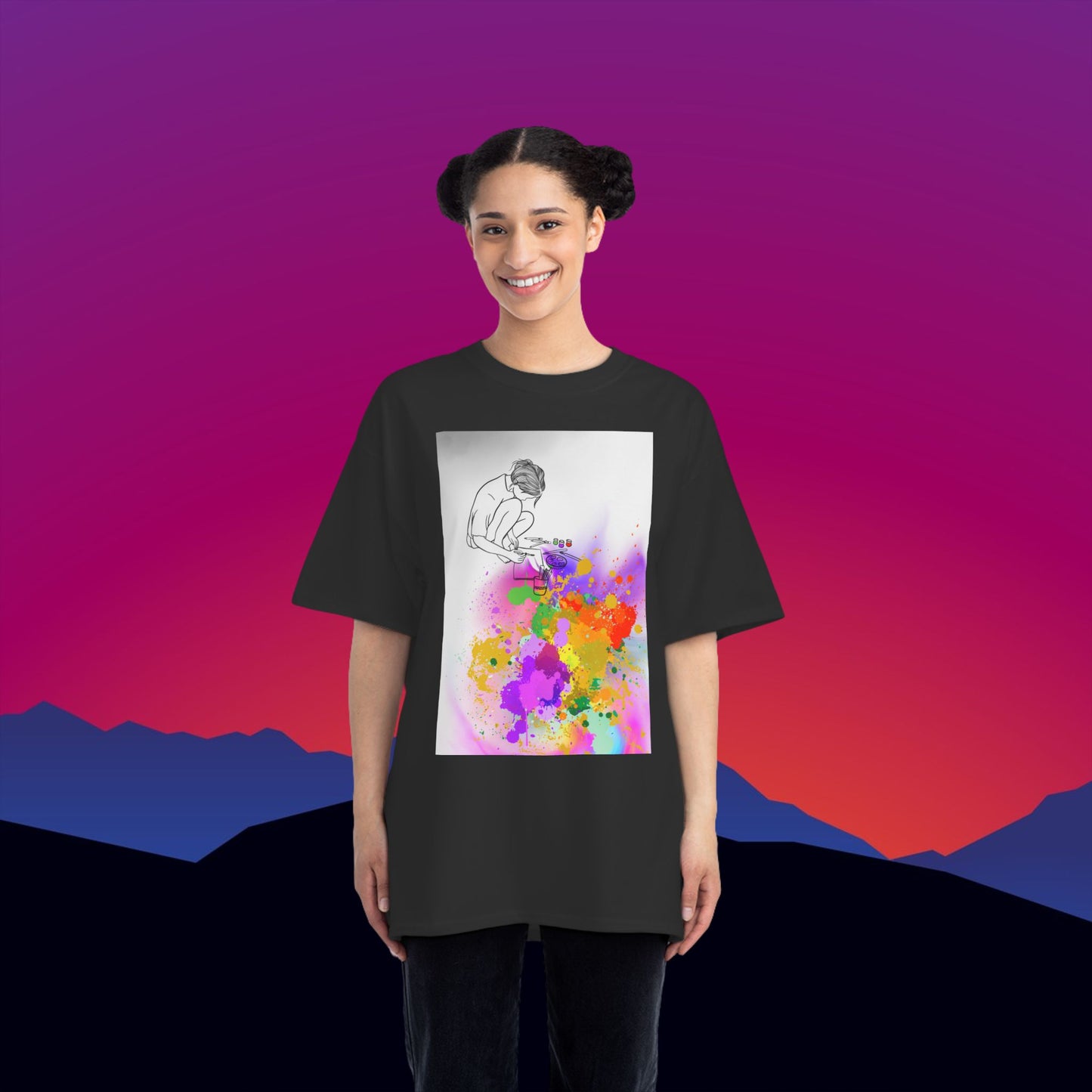 Technicolor Dreams T-Shirt: (Hanes Beefy-T 100% Preshrunk Cotton Custom Printed by TheGlassyLass.com