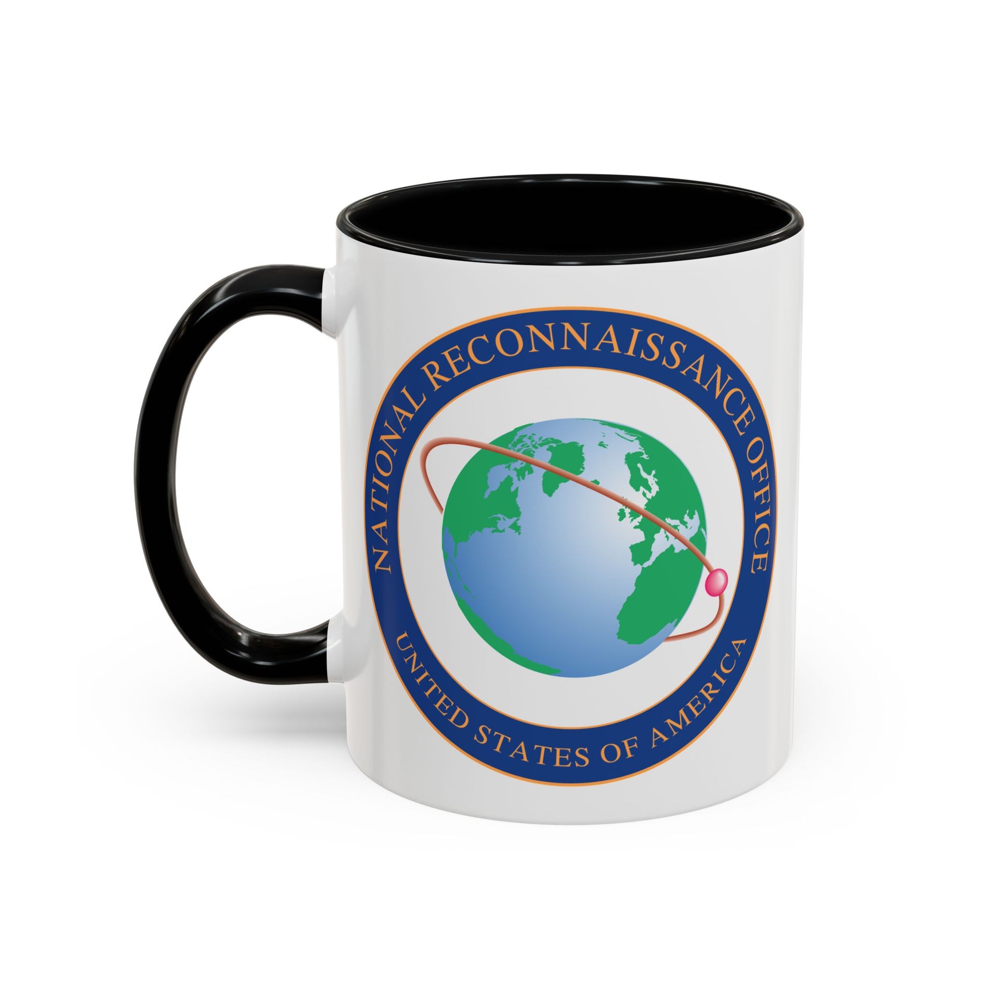 United States National Reconnaissance Office Coffee Mug - Double Sided Black Accent White Ceramic 11oz by TheGlassyLass.com
