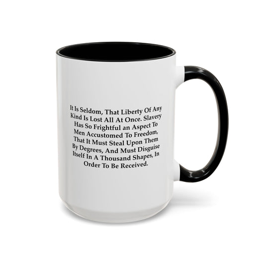 Liberty Lost Coffee Mug - Double Sided Black Accent White Ceramic 15oz by TheGlassyLass.com