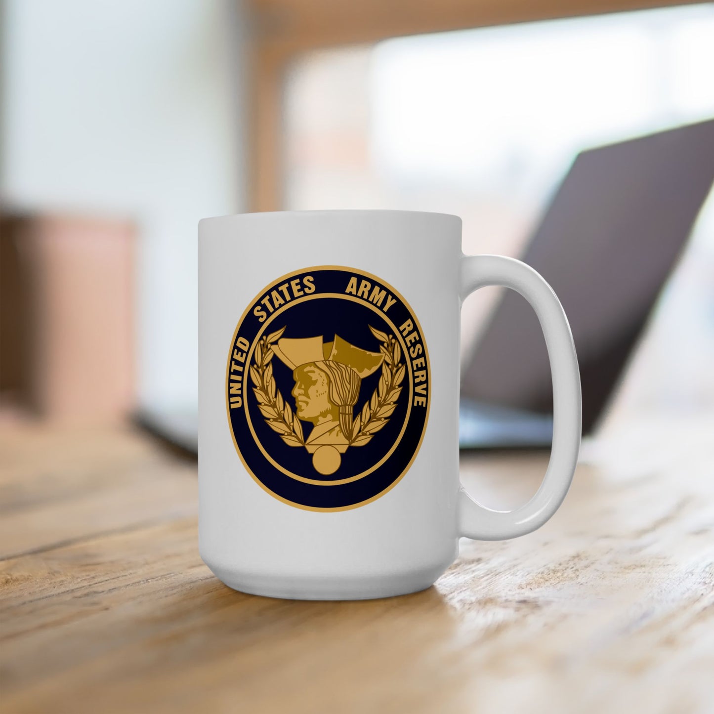 United States Army Reserve Seal - Double Sided White Ceramic Coffee Mug 15oz by TheGlassyLass.com