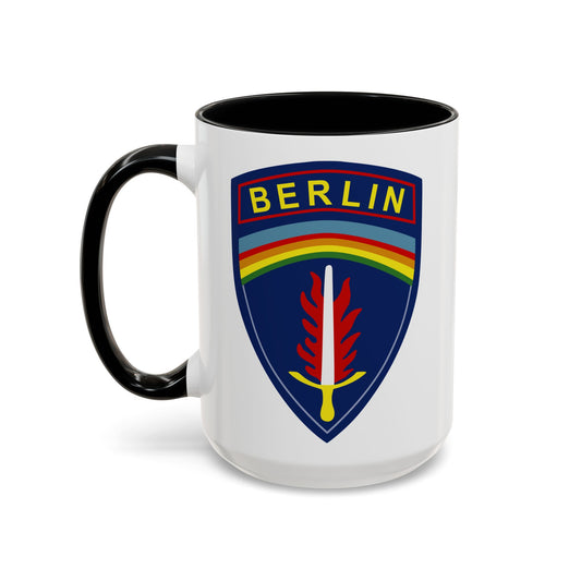 US Army Berlin Brigade Insignia - Double Sided Black Accent White Ceramic Coffee Mug 15oz by TheGlassyLass.com