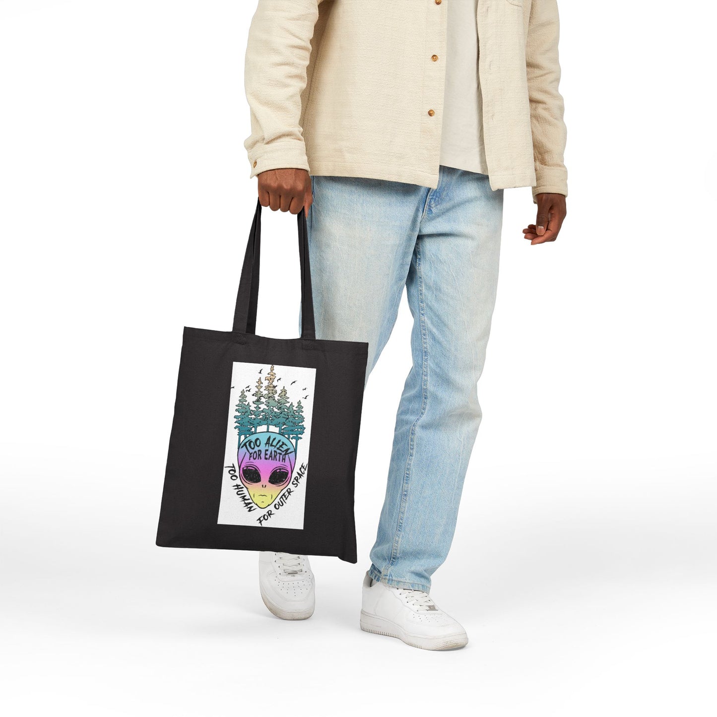 Too Alien for Earth Logo Tote Bag - Heavyweight 100% Cotton Canvas by TheGlassyLass.com