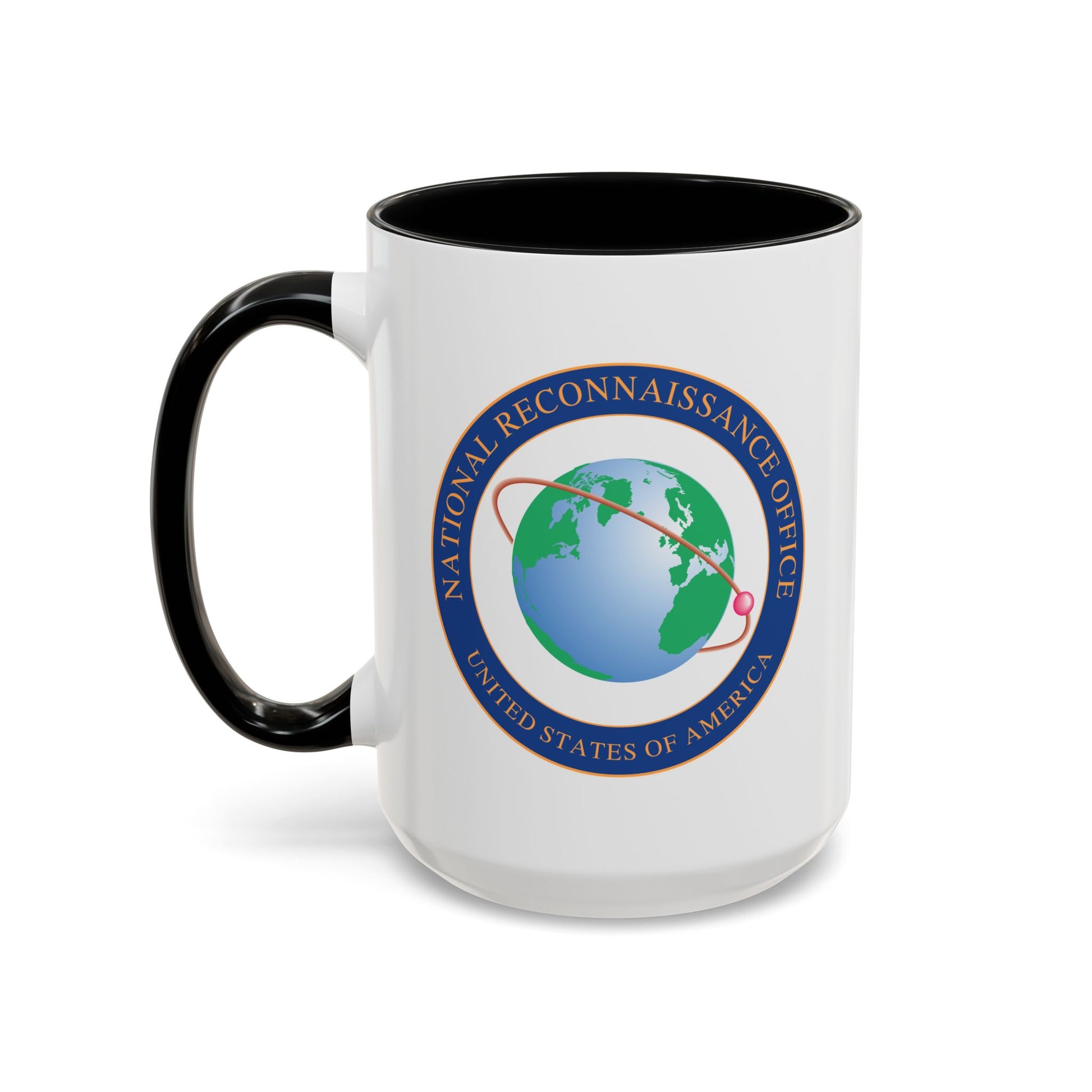 National Reconnaissance Office Coffee Mug - Double Sided Black Accent White Ceramic 15oz by TheGlassyLass.com
