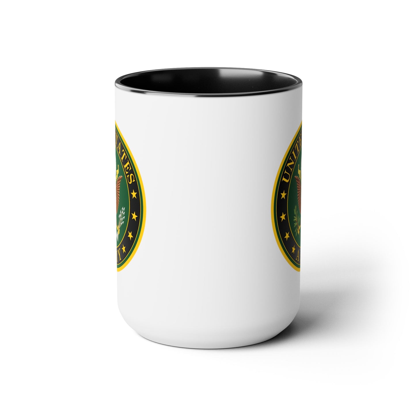 US Army Seal Coffee Mug - Double Sided Black Accent White Ceramic 15oz by TheGlassyLass.com