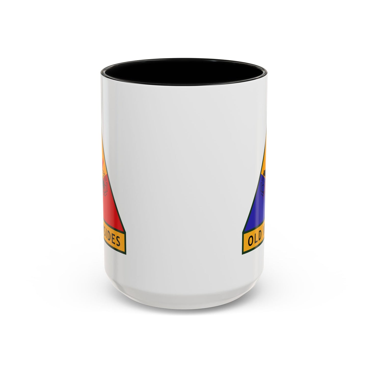 US Army 1st Armored Division - Double Sided Black Accent White Ceramic Coffee Mug 15oz by TheGlassyLass.com