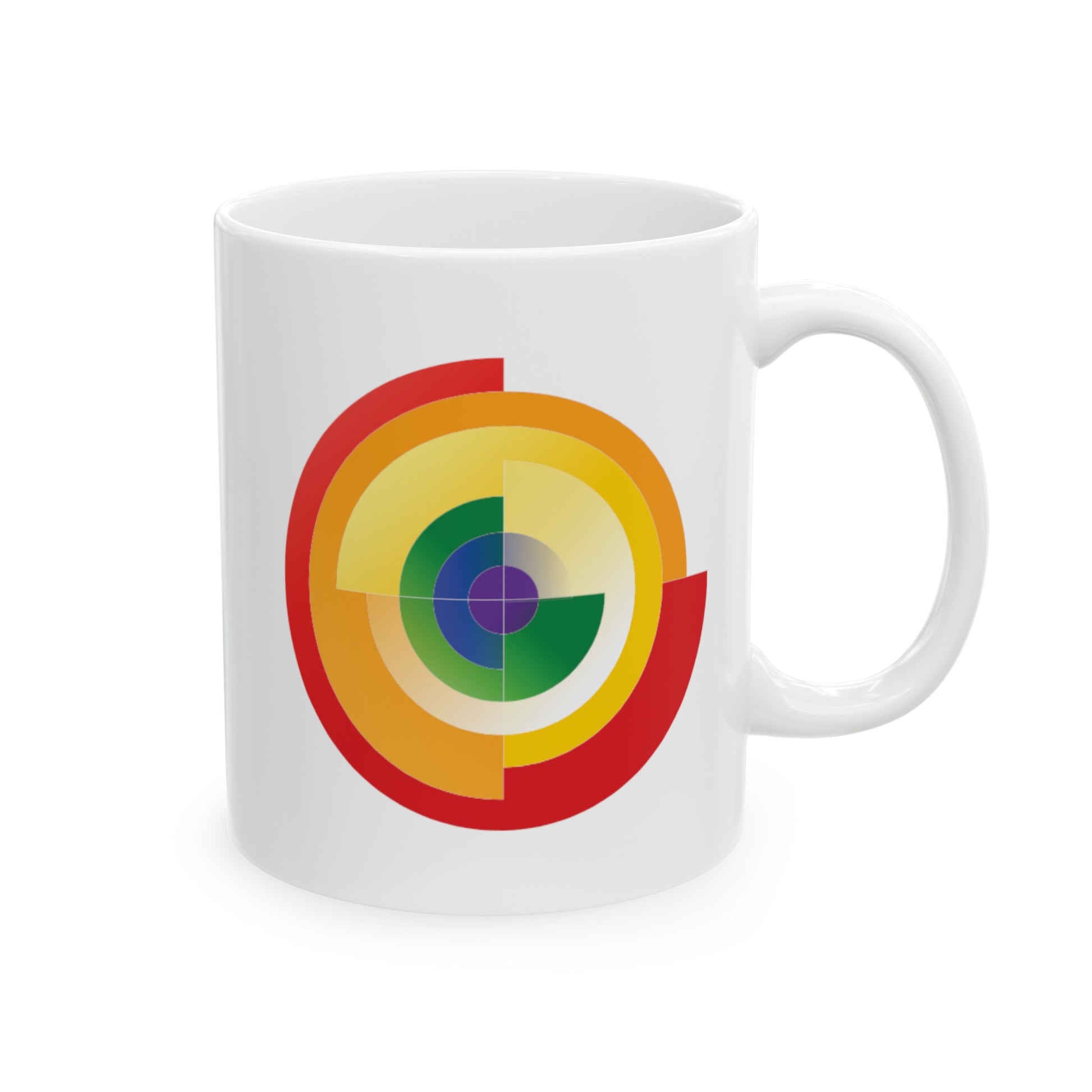 Rainbow Pride Flag Coffee Mug - Double Sided White Ceramic 11oz by TheGlassyLass.com