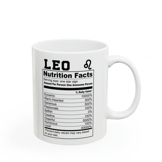Leo Tarot Card Coffee Mug - Double Sided 11oz White Ceramic by TheGlassyLass.com