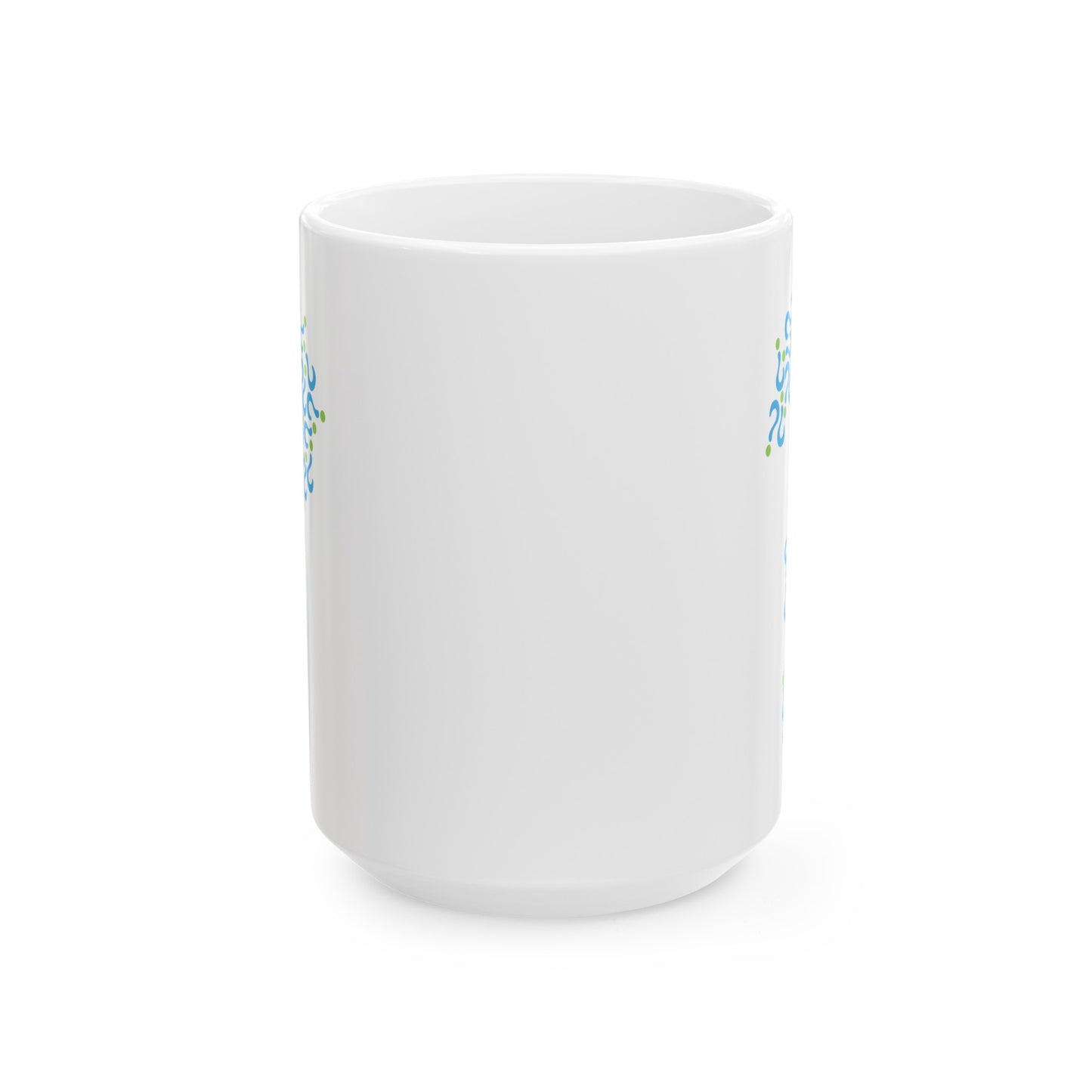 Question Mark Coffee Mug - Double Sided White Ceramic 15oz by TheGlassyLass.com