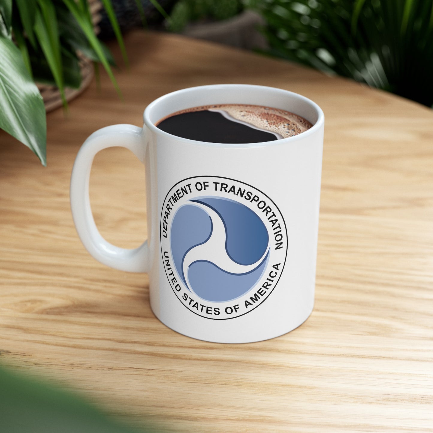 Department of Transportation Coffee Mug - Double Sided White Ceramic 11oz by TheGlassyLass.com