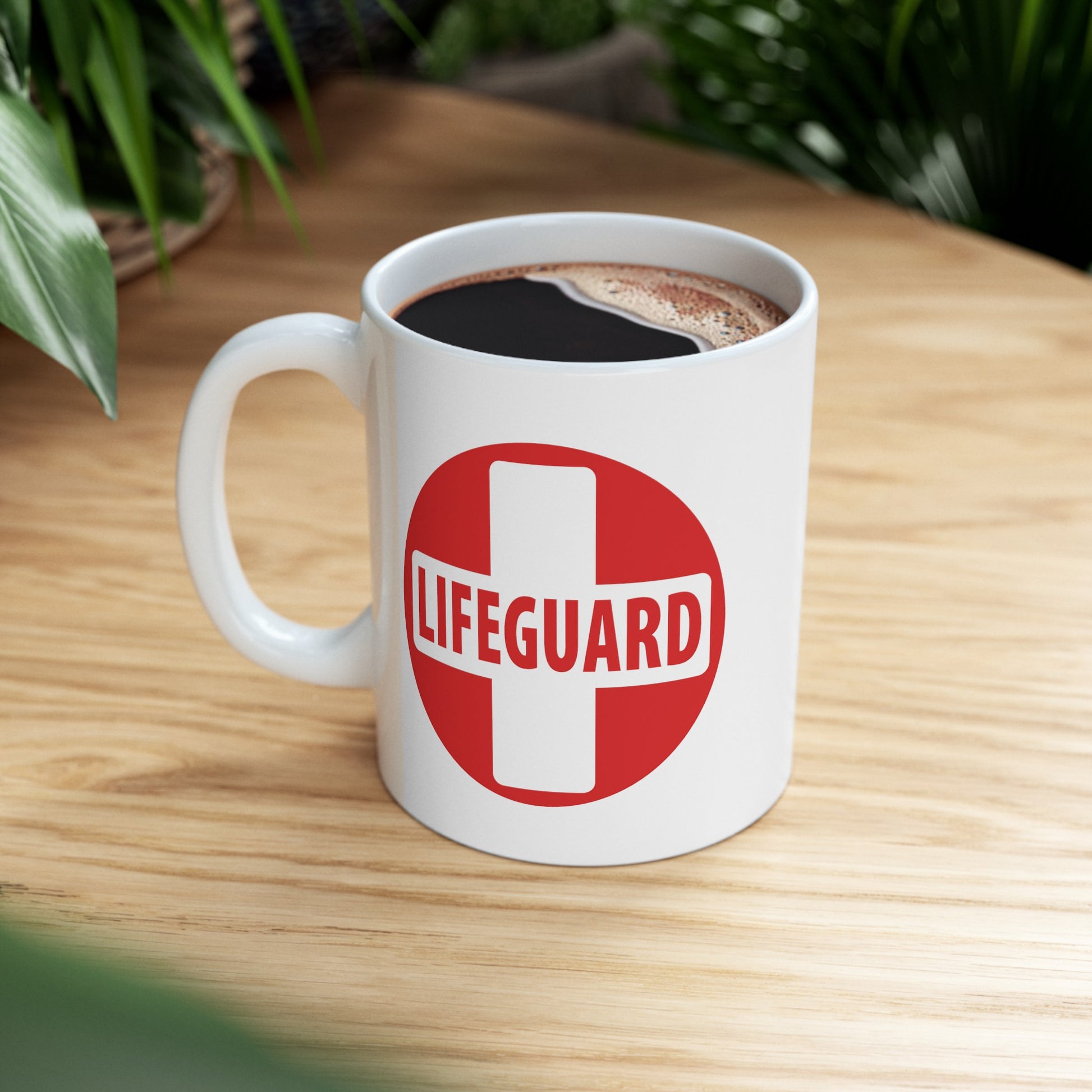 Lifeguard Coffee Mug - Double Sided White Ceramic 11oz by TheGlassyLass.com