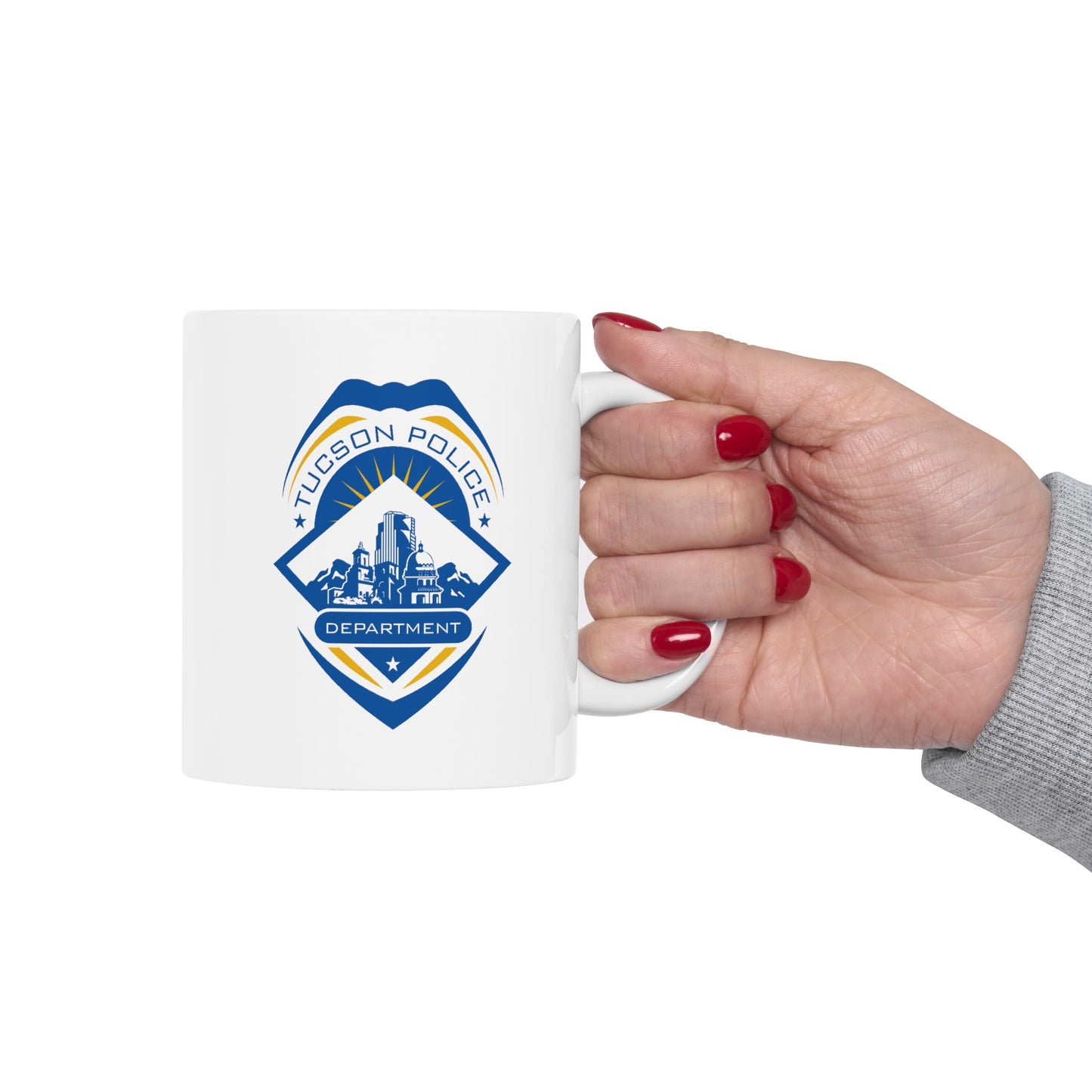 Tucson Police Coffee Mug - Double Sided White Ceramic 11oz by TheGlassyLass.com