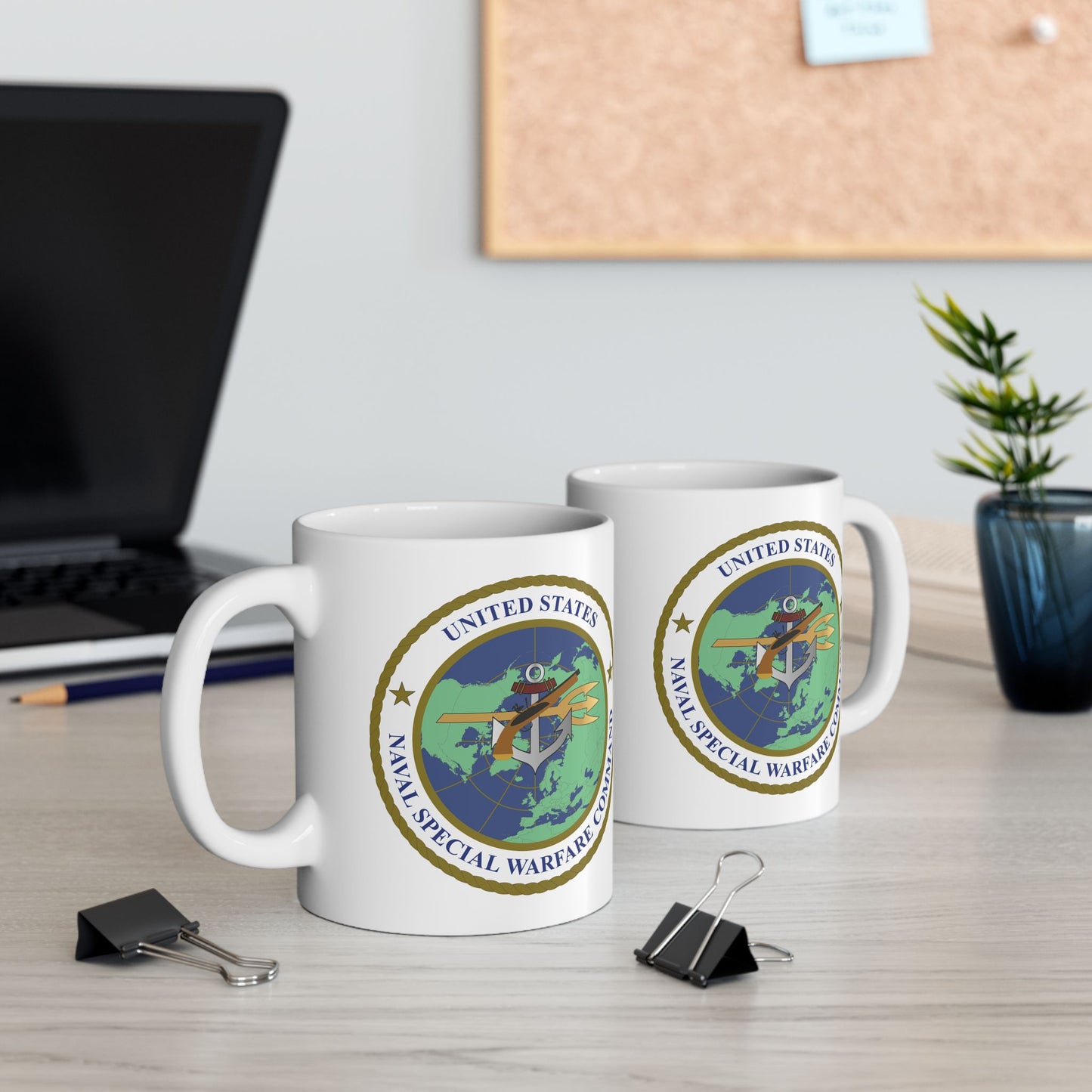 United States Naval Special Warfare Command Coffee Mug - Double Sided White Ceramic 11oz by TheGlassyLass.com