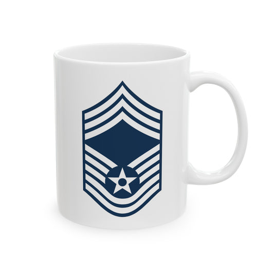 Air Force Chief Master Sergeant Stripes - Double Sided White Ceramic Coffee Mug 11oz by TheGlassyLass.com