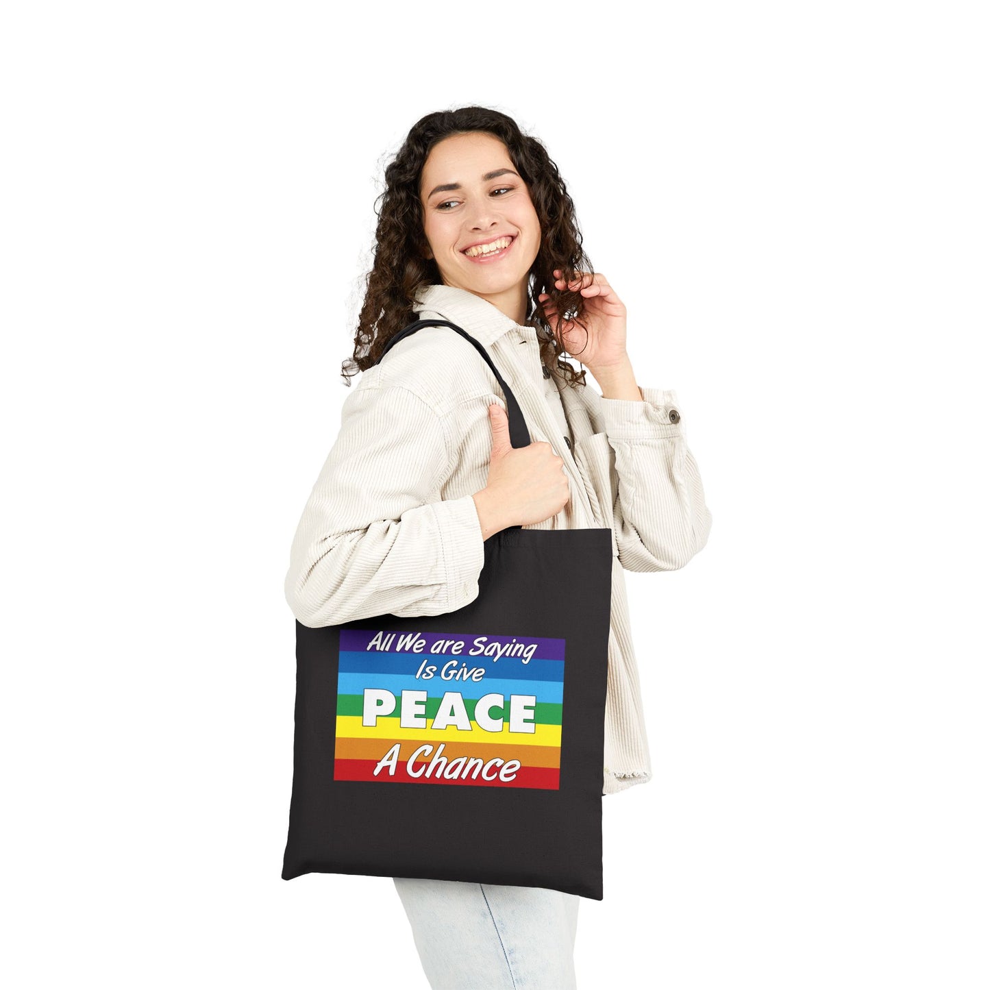 Give Peace a Chance Tote Bag - Heavyweight 100% Cotton Canvas by TheGlassyLass.com