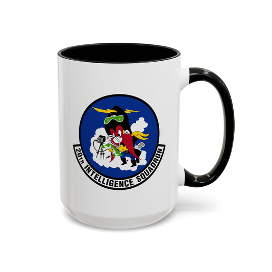20th Intelligence Squadron Coffee Mug - Double Sided Print, Black Accent White Ceramic, 15oz by TheGlassyLass.com