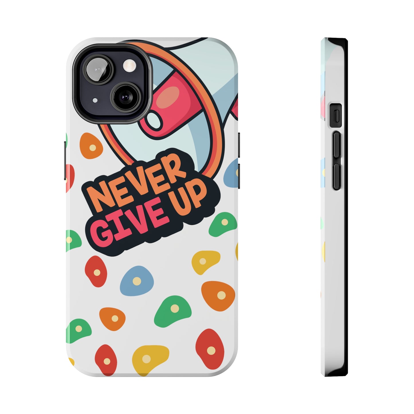 Never Give Up: iPhone - Tough iPhone Case Design - Wireless Charging - Superior Protection - Original Designs by TheGlassyLass.com