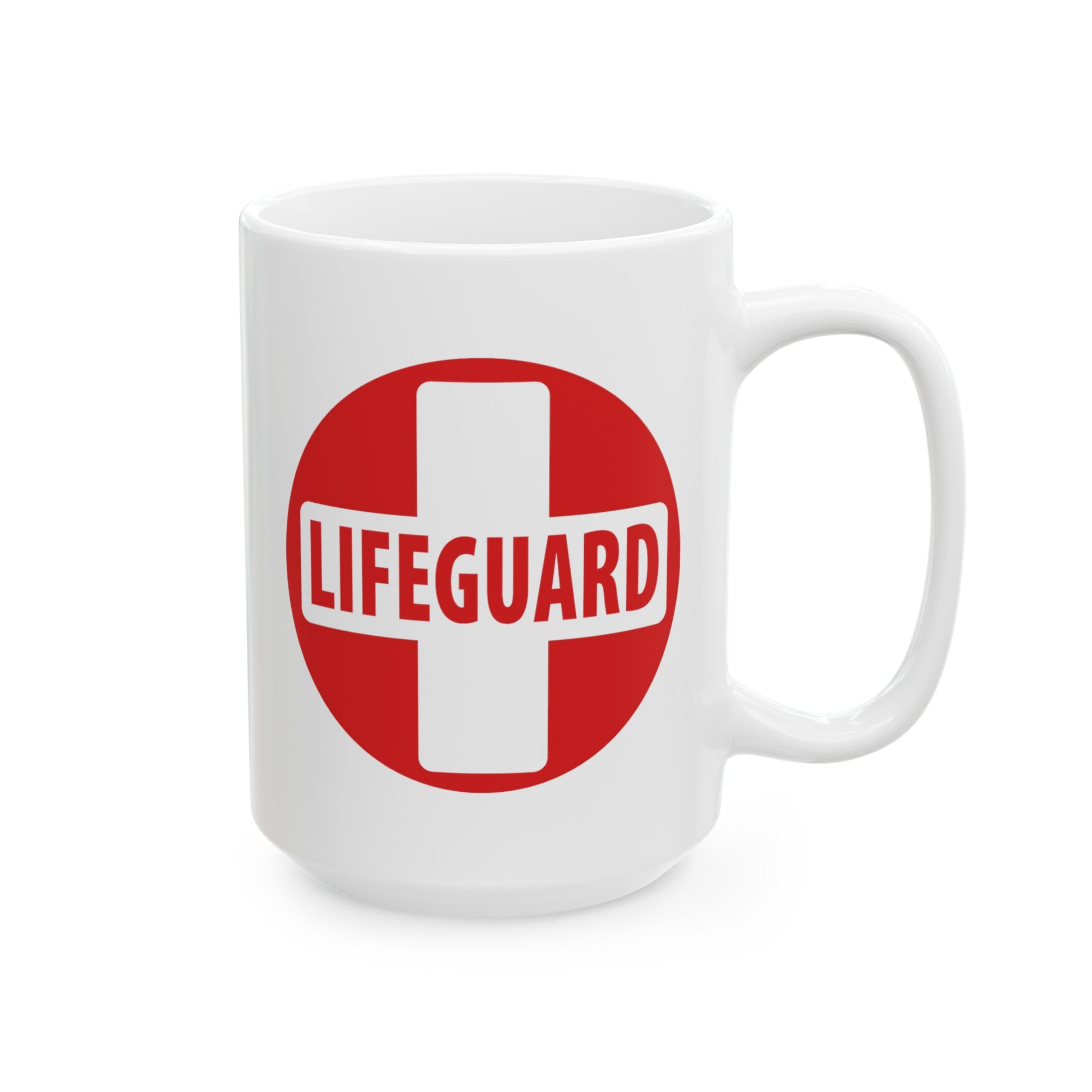 Lifeguard Coffee Mug - Double Sided White Ceramic 15oz by TheGlassyLass.com