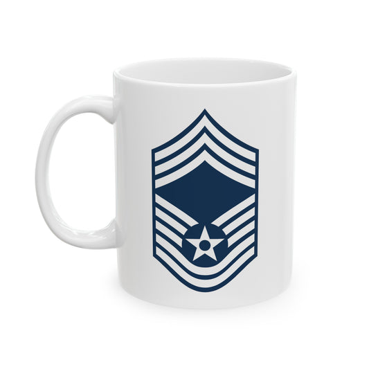 Air Force Chief Master Sergeant Stripes - Double Sided White Ceramic Coffee Mug 11oz by TheGlassyLass.com