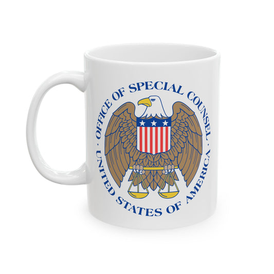 United States Office of Special Counsel Seal Coffee Mug - Double Sided Print, White Ceramic, 11oz by TheGlassyLass.com