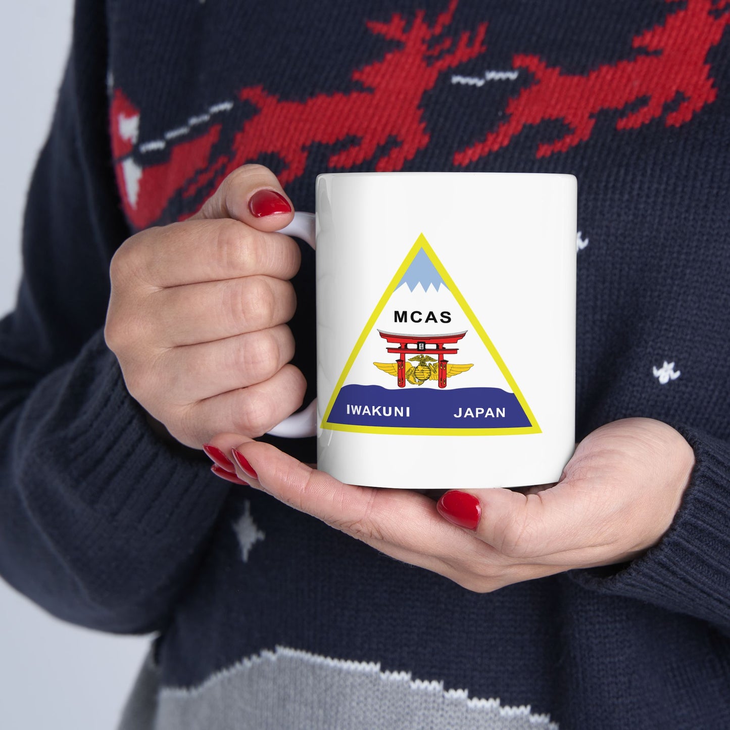 Marine Corps Air Station Iwakuni Japan Coffee Mug - Double Sided White Ceramic 11oz by TheGlassyLass.com