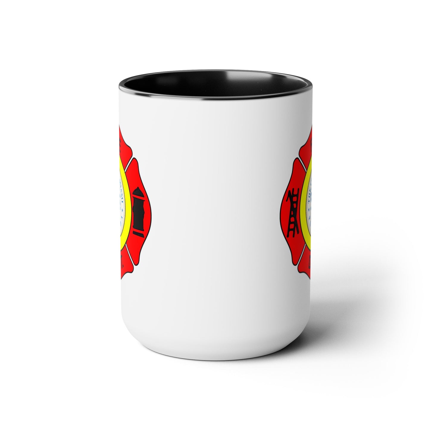 Miami Fire Department Coffee Mug - Double Sided Print Black Accent White Ceramic 15oz by TheGlassyLass.com