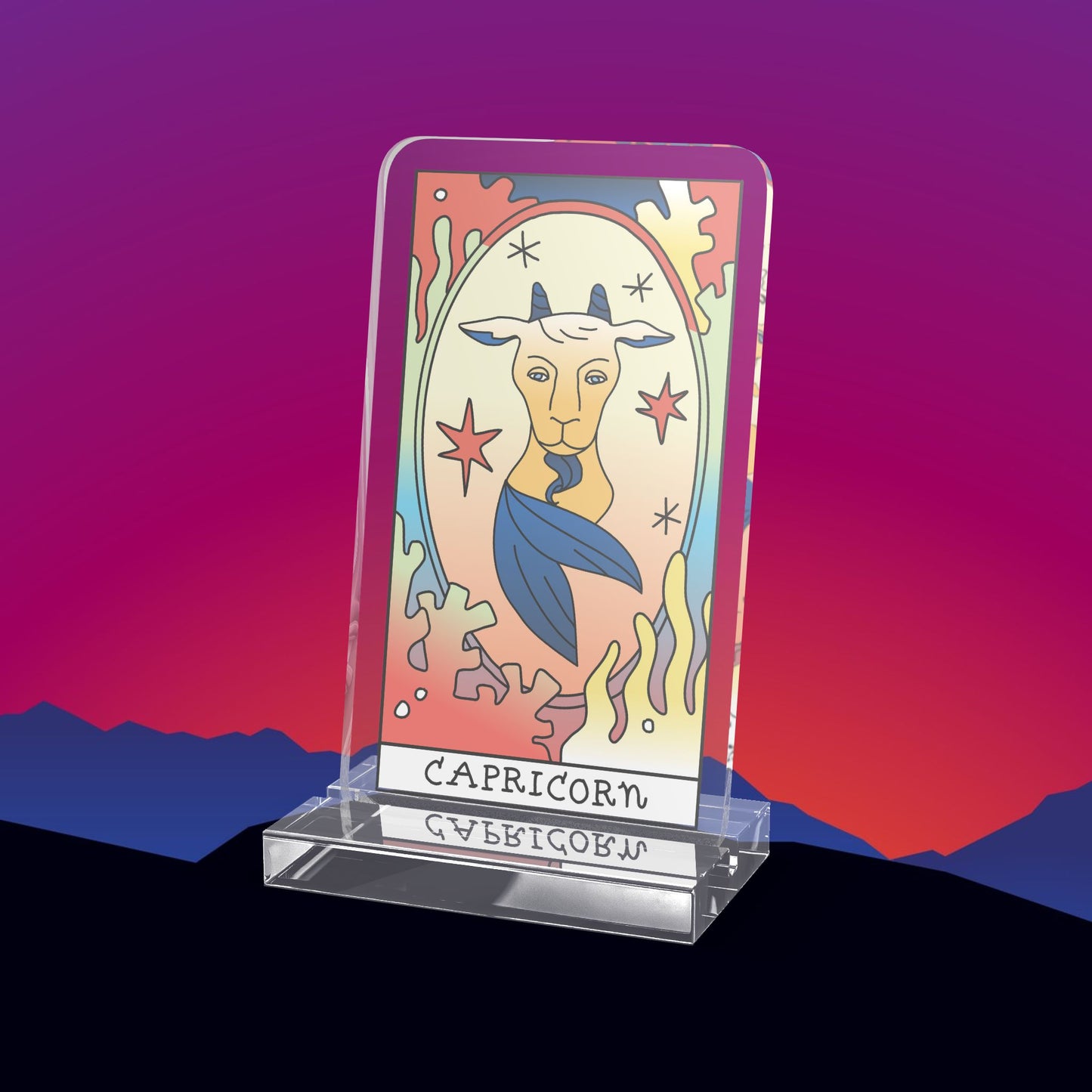 Capricorn Zodiac Acrylic Standee by TheGlassyLass.com