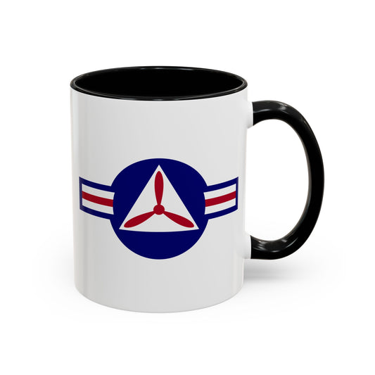 Civil Air Patrol Roundel Coffee Mug - Double Sided Print, Black Accent White Ceramic, 11oz by TheGlassyLass.com