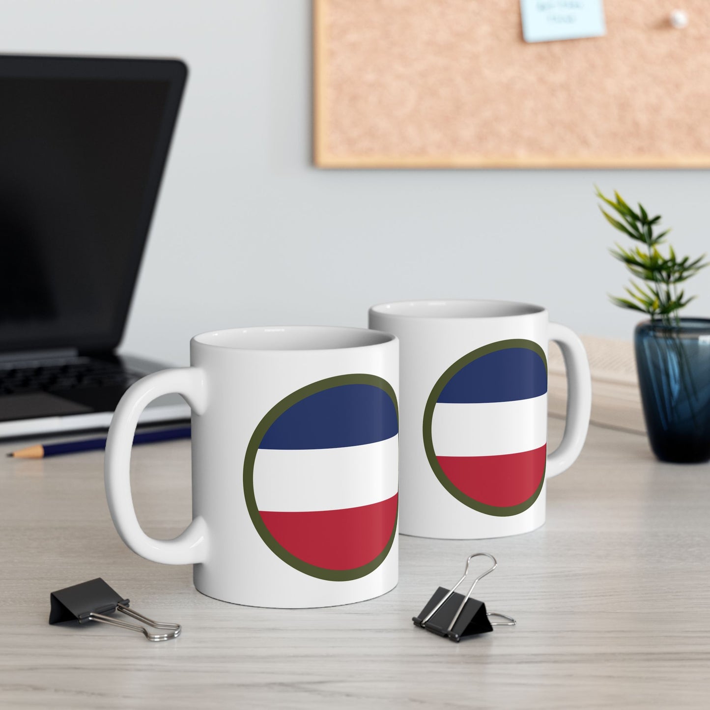 Army Forces Command (FORSCOM) Insignia Coffee Mug - Double Sided White Ceramic 11oz - by TheGlassyLass.com